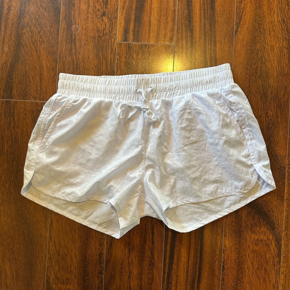 Zyia | White Leopard Print Athletic Shorts